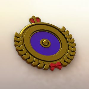 Akechi's jacket crest from Persona 5 rendered and 3d modeled in SolidWorks (perspective view)