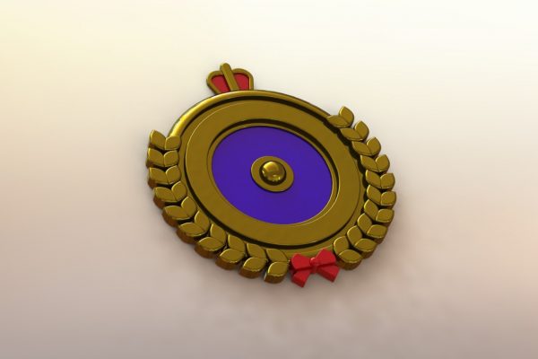 Akechi's jacket crest from Persona 5 rendered and 3d modeled in SolidWorks (perspective view)