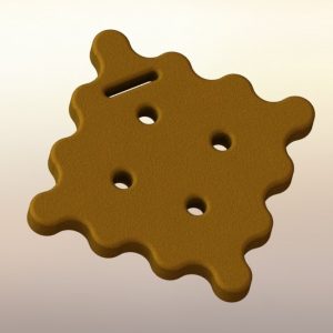 Cracker's belt biscuits from One Piece rendered and 3d modeled in SolidWorks (perspective view)