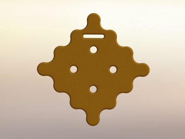 Cracker's belt biscuits from One Piece rendered and 3d modeled in SolidWorks (top view)