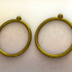 Yamato's earrings from One Piece rendered and 3d modeled in SolidWorks (perspective view)
