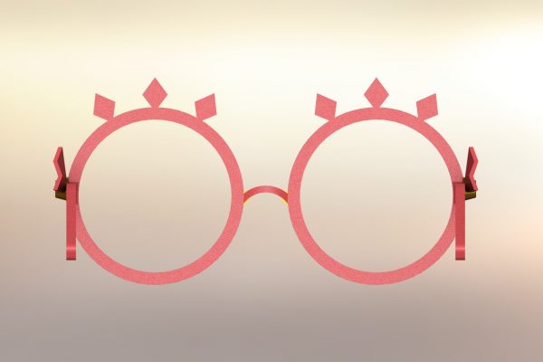 Purah's glasses from The Legend of Zelda rendered and 3d modeled in SolidWorks (back view)