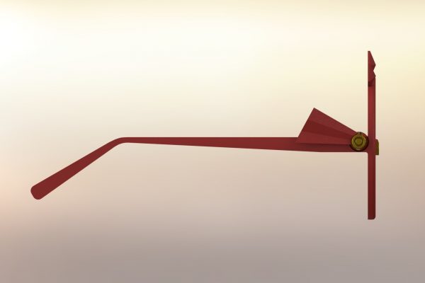 Purah's glasses from The Legend of Zelda rendered and 3d modeled in SolidWorks (side view)