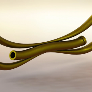 Yamato's hair piece from One Piece rendered and 3d modeled in SolidWorks (perspective view)