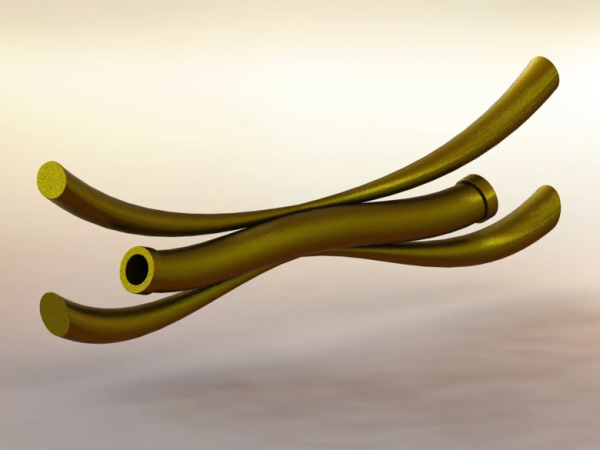 Yamato's hair piece from One Piece rendered and 3d modeled in SolidWorks (perspective view)