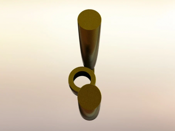 Yamato's hair piece from One Piece rendered and 3d modeled in SolidWorks (side view)