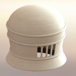 Laws's komuso tengai hat from One Piece rendered and 3d modeled in SolidWorks (perspective view)