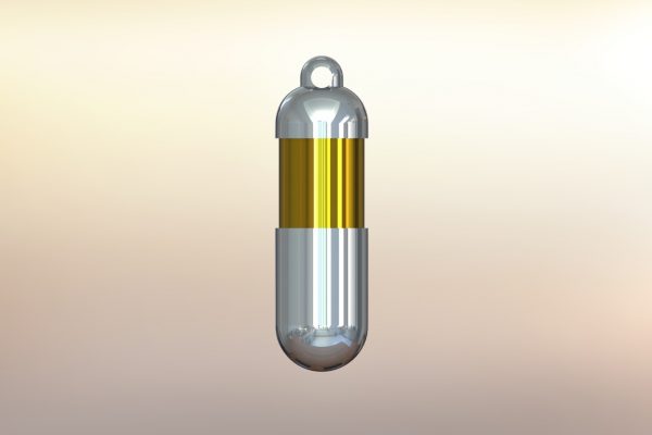 Takemi's necklace from Persona 5 rendered and 3d modeled in SolidWorks (side view)