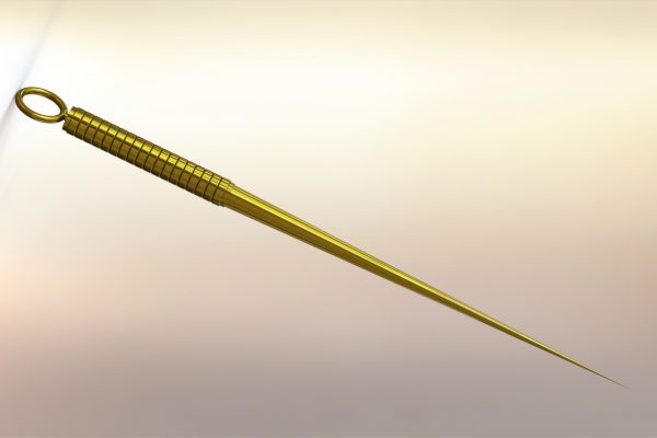 Yor Briar's stiletto weapon from Spy x Family rendered and 3d modeled in SolidWorks (perspective view)