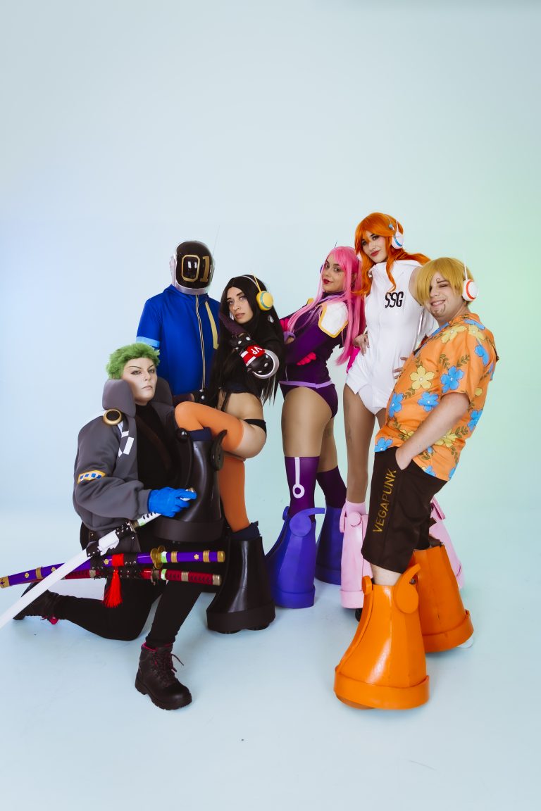 Group of cosplayers in the outfits featured in Egghead Island